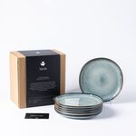 4x Ontbijtborden set van 6 stuks – Ø21 cm – saliegroen VIDI, Verde